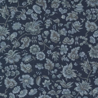 Regency Somerset Blues - Wellington Floral Midnight Blue x 10"