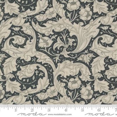 Ebony Suite Bachelors Button Florals Leaf Best Of Morris Ebony Porcelain x 10"