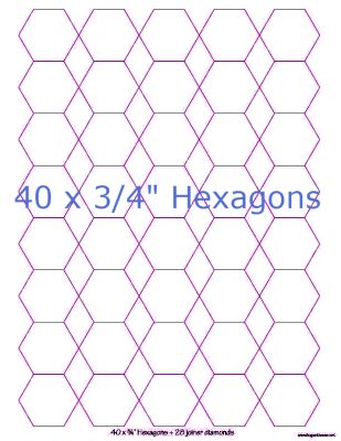 3/4” Hexagons x 40 (DOWNLOAD)