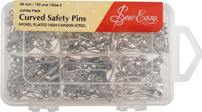 Sew Easy Curved Safety Pins - 150 Pieces - Size 2 (38mm)