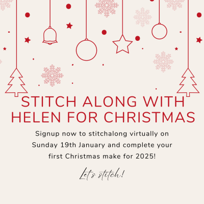 Free Christmas stitchalong grid table runner with Helen addon kit