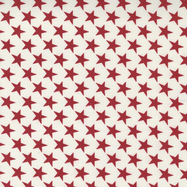 Belle Isle - Set Stars Cream Red  x 10