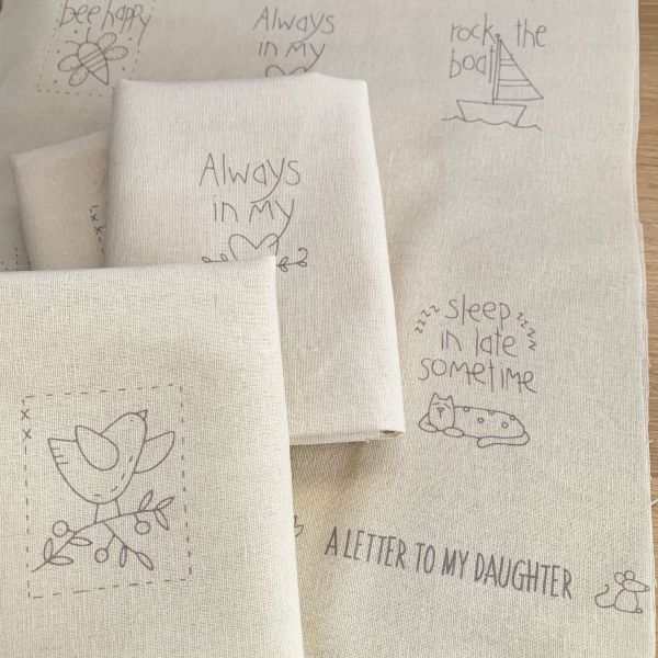 A Letter to my daughter - Panel Linen Champagne