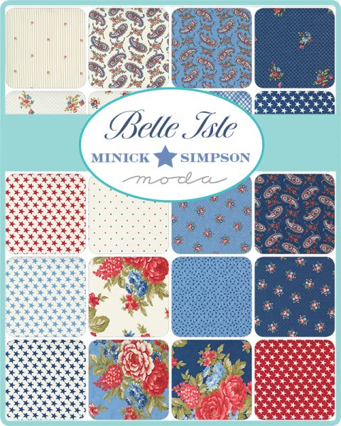 Belle Isle - Set Stars Cream Red  x 10
