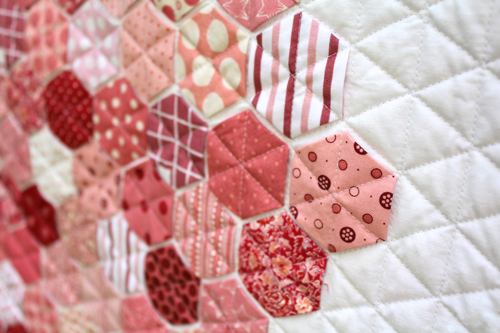 Modern Hexie Valentine Quilt