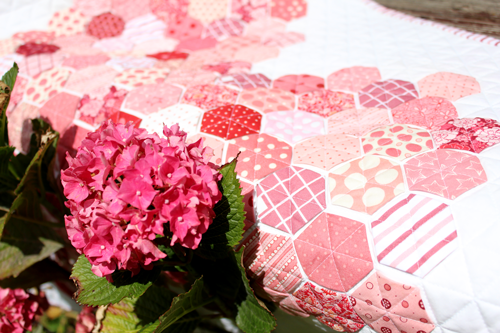 Modern Hexie Valentine Quilt