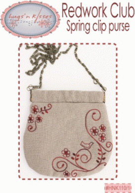 Redwork Club - Spring Clip Purse